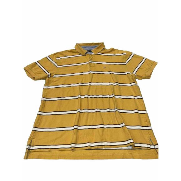 Tommy Hilfiger Other - Tommy Hilfiger Shirt Polo Tee XL Mens Yellow White Blue Stripe Vintage
